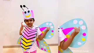 Butterfly paper dress ll Paper art ll Butterfly costume for school fancy dress ll Art and craft