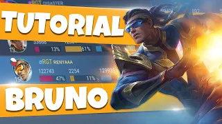 BRUNO TUTORIAL FOR BEGINNERS BUILD EMBLEM & GAMEPLAY MOBILE LEGENDS