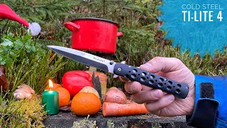 Нож Cold Steel Ti-Lite 4 тест по продуктам / test