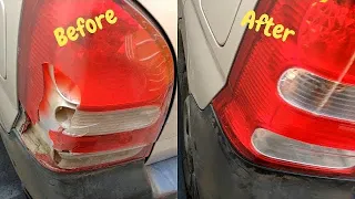 How to Rebuild Car Broken  Light || Car Tail Light Cover Replacement || Restoration of Car  Lights