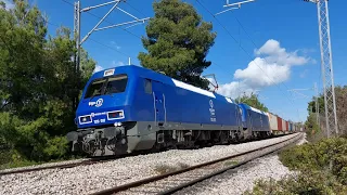 Hellenic Train - Hellas Sprinters on morning freight trains (4K)