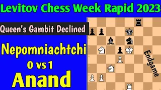 Ian Nepomniachtchi vs Viswanathan Anand || Levitov Chess Week Rapid Championship, 2023 #chess