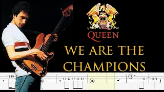 Queen - We Are The Champions (Bass Line Tabs) By John Deacon