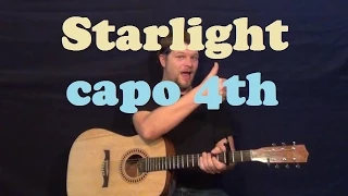 Starlight (Muse) Easy Guitar Lesson How to Play Strum Chords Licks How to Play Tutorial - Capo 4th