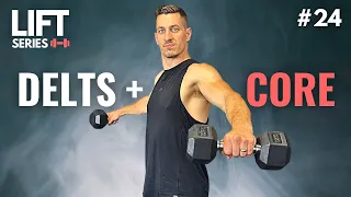 30 Min SHOULDER AND CORE LIGHT DUMBBELL WORKOUT | Follow Along