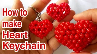 How to make a Beaded Heart Keychain #perfectgift #valentinesdaygift