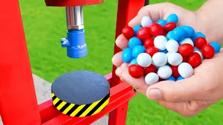 EXPERIMENT HYDRAULIC PRESS VS COLORFUL CANDY