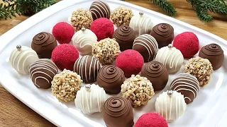 Christmas PEANUT BUTTER Chocolate Truffles with Milk EASY Chocolate Truffle Recipe