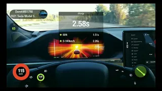 0-250 km/h in Telsa Model S Plaid