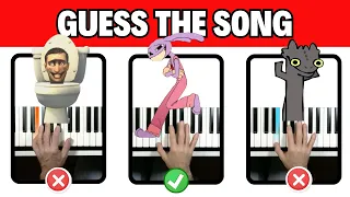 Guess the Song 🎹 Piano Tutorial 🎪The Amazing Digital Circus🚽Skibidi Toilet😃Slickback🐲Toothless