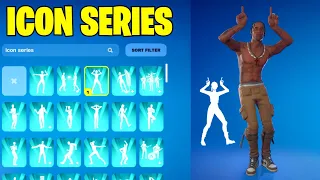 ALL FORTNITE ICON SERIES & NEW TIKTOK EMOTES!