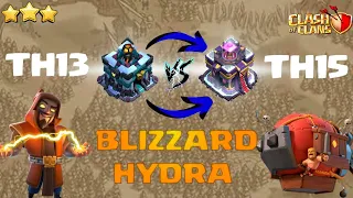 After update* TH13 vs TH15  Blizzard Hydra attack strategy Coc #Th13vsTh15 #blizzarddragon #hydra