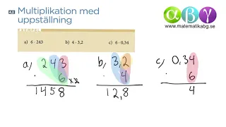 B 4.2 Multiplikation med uppställning