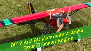 Part 3 -  DIY 2-stroke grass trimmer Engine Plane. #rcplanes #rchobby #femtophysiker