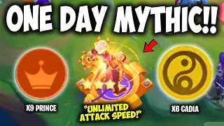 HOW TO BE MYTHIC ONLY IN 1 DAY USING THIS 2024 META!! 9X PRINCE UNLIMITED ATTACK SPEED TRICK WATCH!