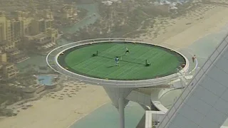 Flashback: Federer & Agassi Hit On A Helipad