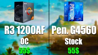 Ryzen 3 1200 AF vs Pentium G4560 | with RX 580 8GB — Test in 5 Games