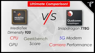Mediatek Dimensity 920 VS Snapdragon 778G! In-depth comparison snapdragon 778G vs Dimensity 920 🔥🔥