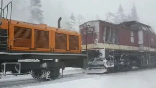 Einsatz der Schneefräse zum Brocken.  Harzer Schmalspurbahn am 14.1.2021