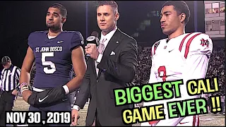 Bryce Young v DJ Uiagalelei | The Most EPIC Cali Game Ever !! Mater Dei v St John Bosco | UTR UnCut