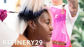 I Dyed My Blonde Hair Cardi B Blue | Hair Me Out | Refinery29