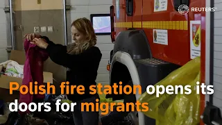 Polish fire station opens its doors for migrants