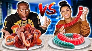 REAL FOOD VS GUMMY FOOD CHALLENGE