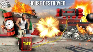 GTA 5 : Franklin Shinchan & chop  Blast Their Own House in (GTA V MOD)