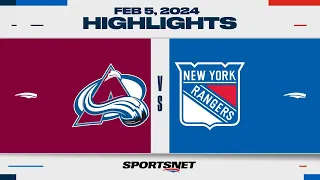 NHL Highlights | Avalanche vs. Rangers - February 5, 2024