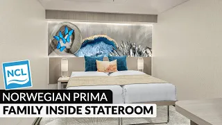 Norwegian Prima | Family Inside Stateroom Walkthrough Tour & Review 4K | NCL PR1MA Category I4