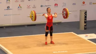 Almaty 2014 Women 48 kg sibel Ozkan Konak Clean and Jerk 103 kg