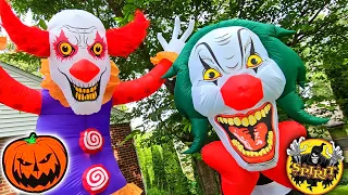 FRIGHT IN THE BOX vs GIANT INFLATABLE CLOWN WITH SPINNING BUTTONS HALLOWEEN 2023 ULTIMATE SMACKDOWN