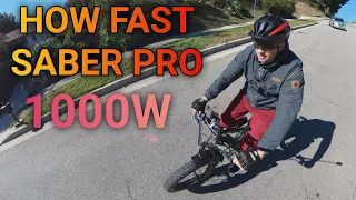 How Fast Saber Pro 1000W Fat Tires Electric Bike : Speed Test