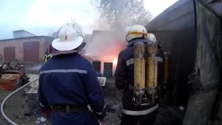 Пожар на контрабандном складе ГСМ в г.Дергачи