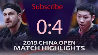 Timo Boll 0 vs 4 Xu Xin   2019  China Open Table Tennis Highlights 1/4 final