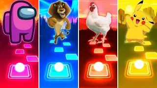 Among Us vs Madagascar vs Chicken vs Pikachu - Tiles Hop EDM Rush