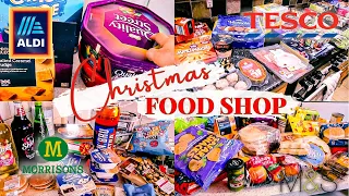 HUGE CHRISTMAS FOOD SHOP! | OVER £250 GROCERY HAUL - TESCO, ALDI, M&S & MORRISONS