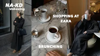 VLOG | Unboxing my NA-KD order, Shopping at Zara and Brunching!