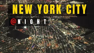 Breathtaking New York City Skyline View at Night! New York City Evening Aerial Shot. Incredibly NYC!