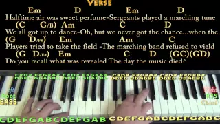 American Pie (Don McLean) Piano Cover Lesson with Chords/Lyrics