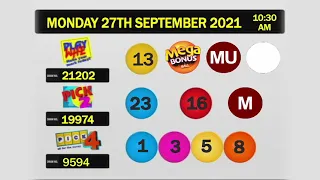 NLCB Online Draws   Monday 27th September 2021