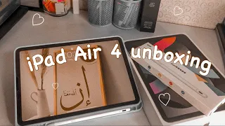 📦IPAD AIR 4(space grey) UNBOXING + accessories| chill asmr