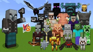 Vindicator vs Every mob in Minecraft (Java Edition) - Minecraft 1.19 Vindicator vs All Mobs
