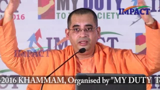 Swami Bodhamayananda speech at IMPACT Khammam 2016