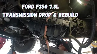 FORD F350 7.3L Transmission DROP and REBUILD #f350 #ford #7.3L #superduty #transmission #updgrade