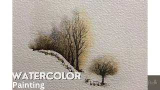 Serenity in Hues: A Minimalistic Watercolor Horizon| Watercolor Demonstration |