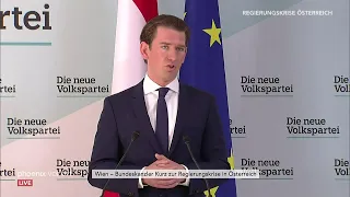 Statement Sebastian Kurz zur Regierungskrise in Österreich  am 20.05.19