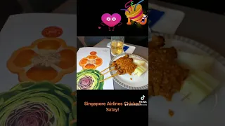 Chicken Satay! Singapore Airlines Business Class Awesome!