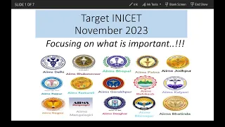Target INICET NOVEMBER 2023- Focusing  on what is important..!!