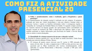 Como fiz a Atividade Presencial da disciplina 20 | Relatório de vacinação | Saúde com Agente